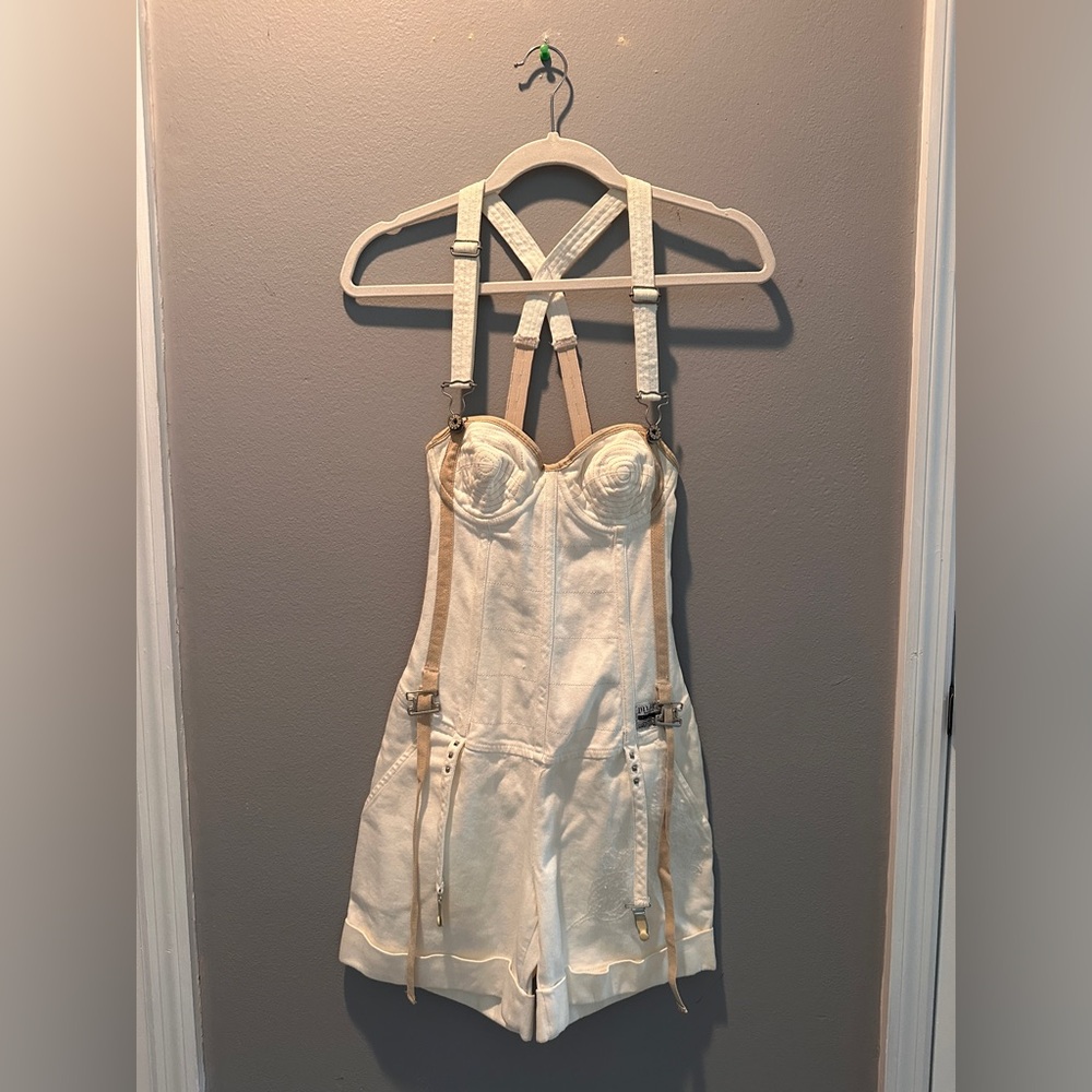 NWT! Diesel denim overall shorts with bustier